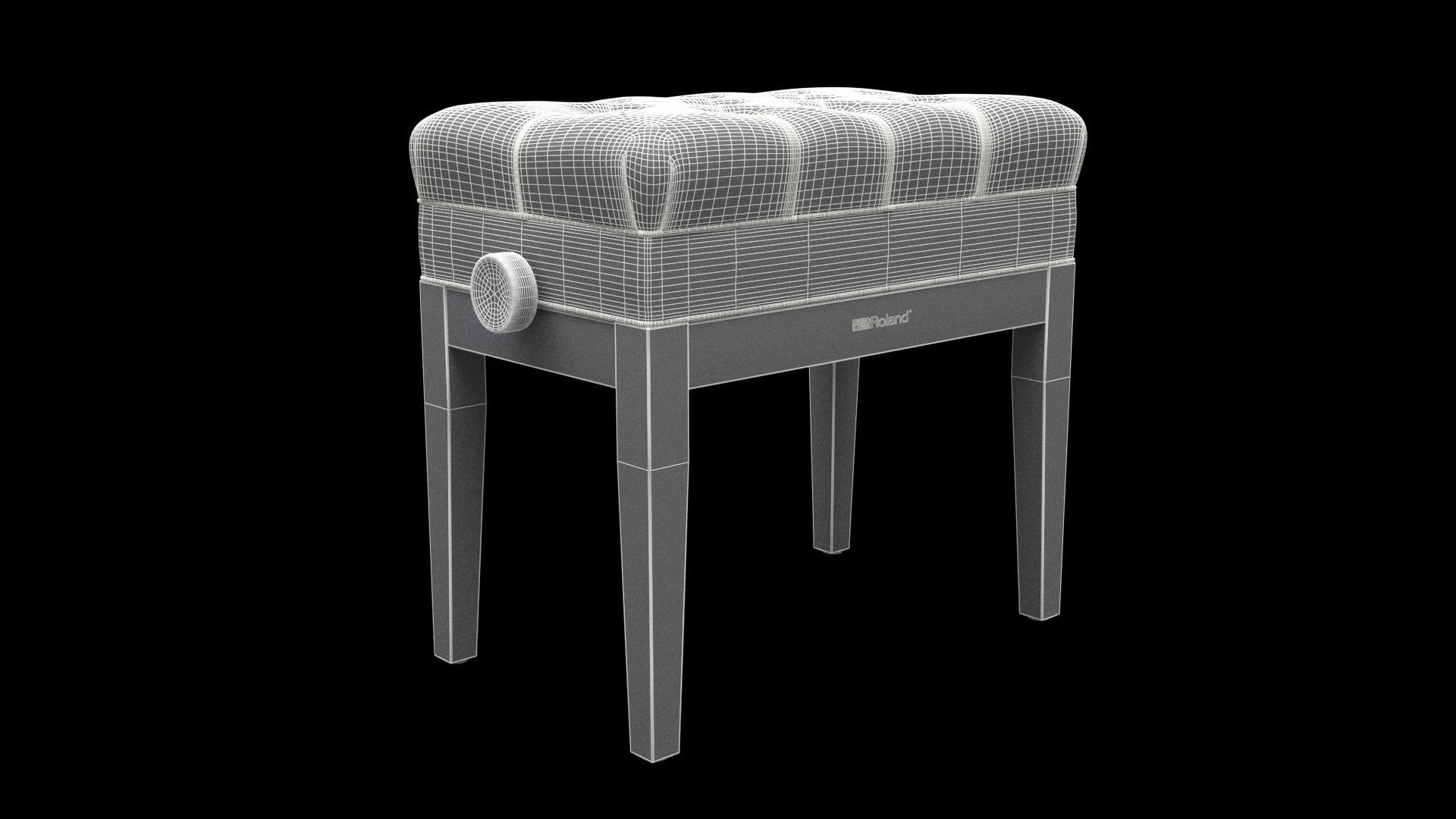 Piano  bench 3D model_5