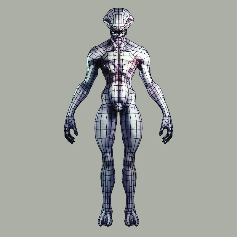 Slimy Alien Low-poly 3D model_6
