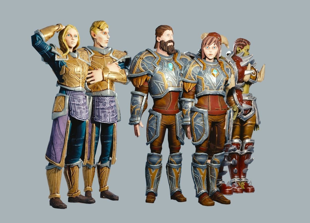 Classic Role Playing Races Low-poly 3D model_2