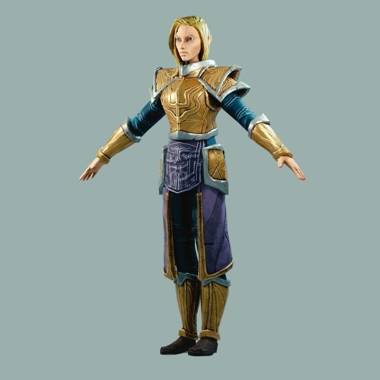 Classic Role Playing Races Low-poly 3D model_12