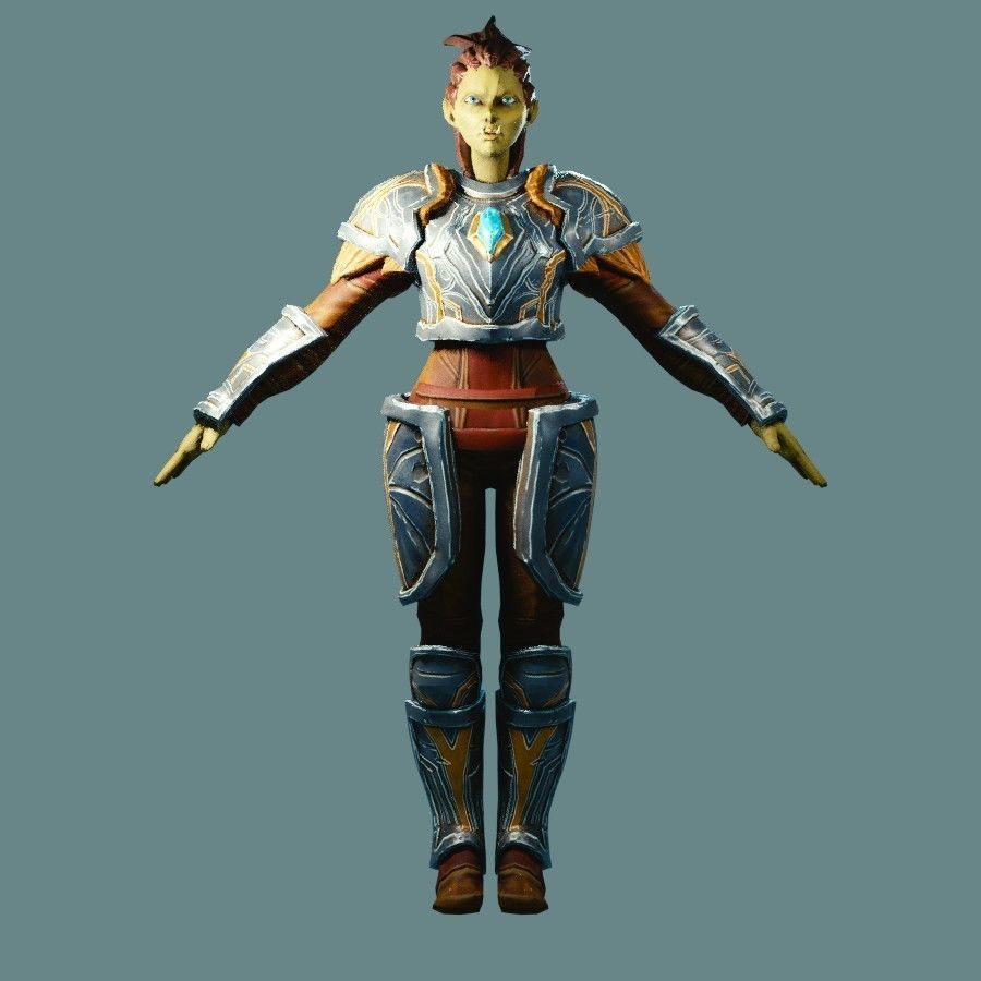 Classic Role Playing Races Low-poly 3D model_33