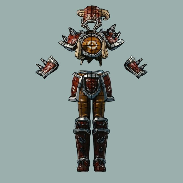 Classic Role Playing Races Low-poly 3D model_41