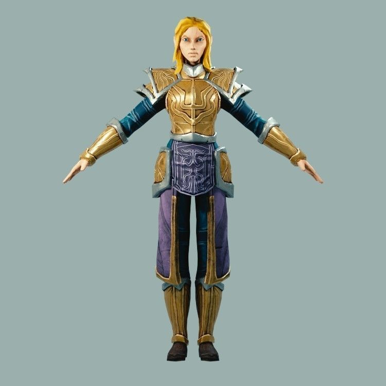 Classic Role Playing Races Low-poly 3D model_4