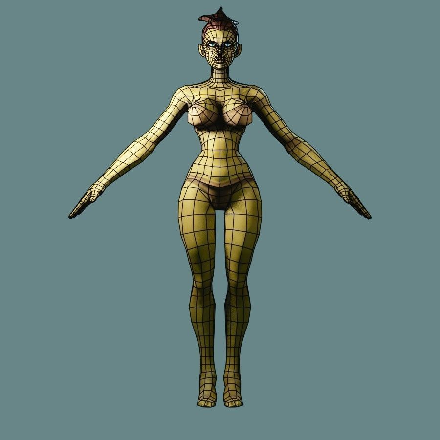 Classic Role Playing Races Low-poly 3D model_48