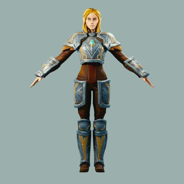 Classic Role Playing Races Low-poly 3D model_5