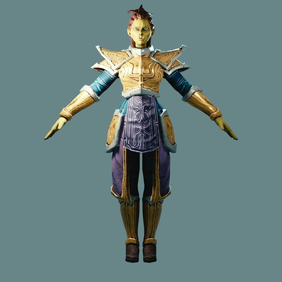Classic Role Playing Races Low-poly 3D model_16