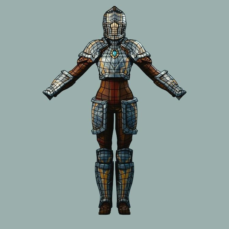 Classic Role Playing Races Low-poly 3D model_43