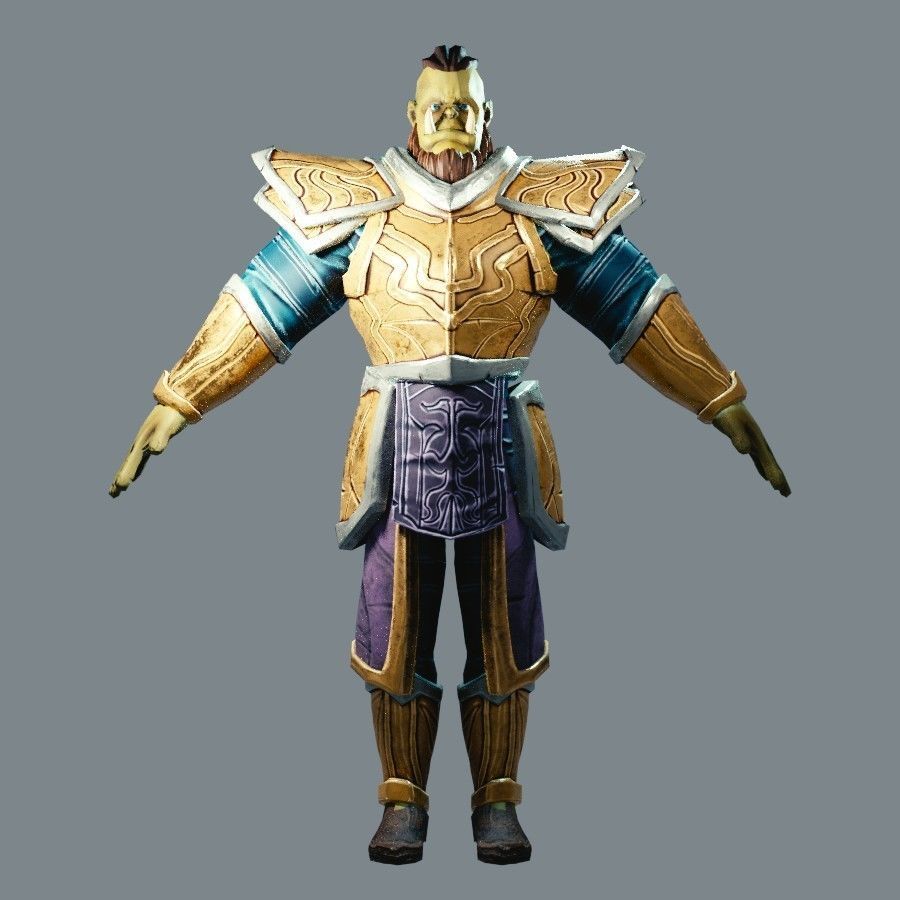 Classic Role Playing Races Low-poly 3D model_37