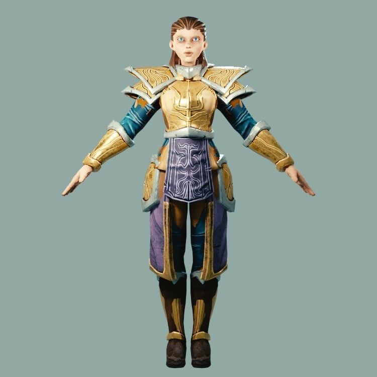 Classic Role Playing Races Low-poly 3D model_18