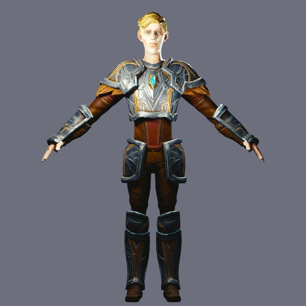 Classic Role Playing Races Low-poly 3D model_21