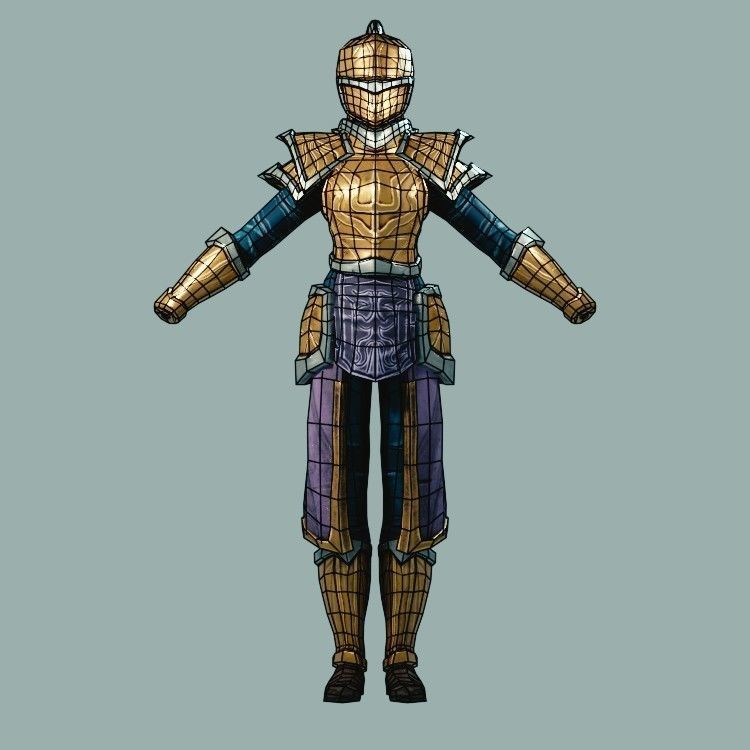 Classic Role Playing Races Low-poly 3D model_42