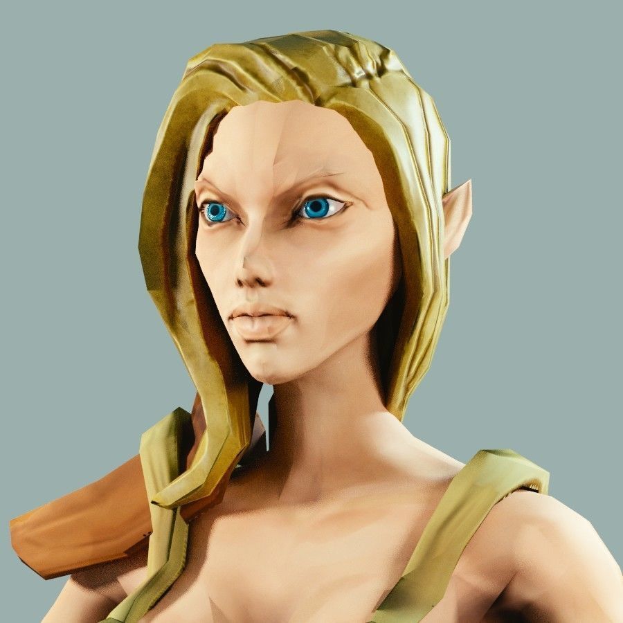 Classic Role Playing Races Low-poly 3D model_3