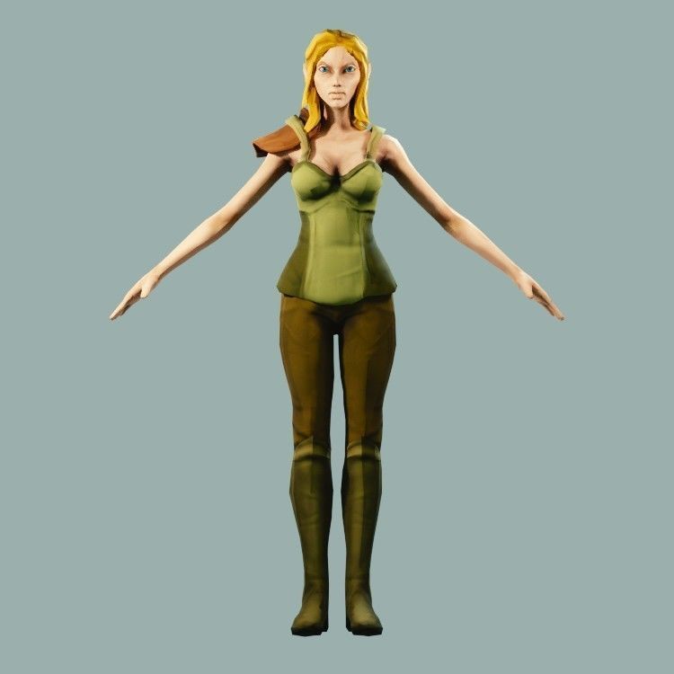 Classic Role Playing Races Low-poly 3D model_9