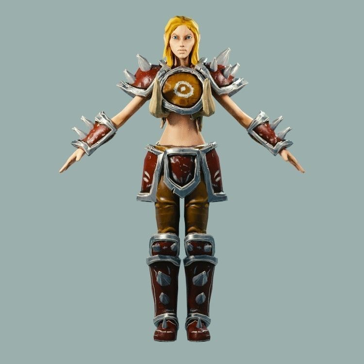 Classic Role Playing Races Low-poly 3D model_7