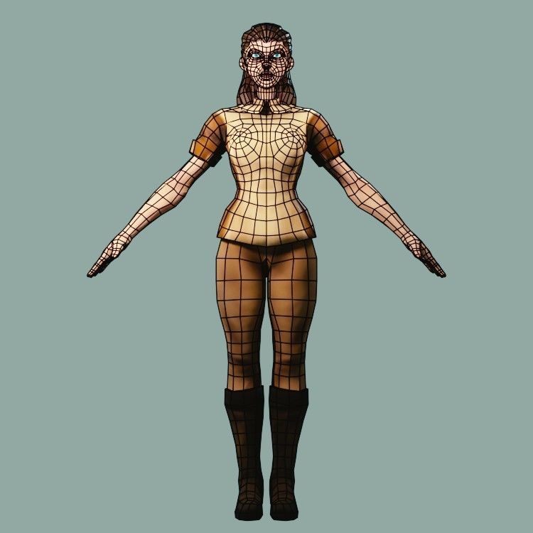 Classic Role Playing Races Low-poly 3D model_46