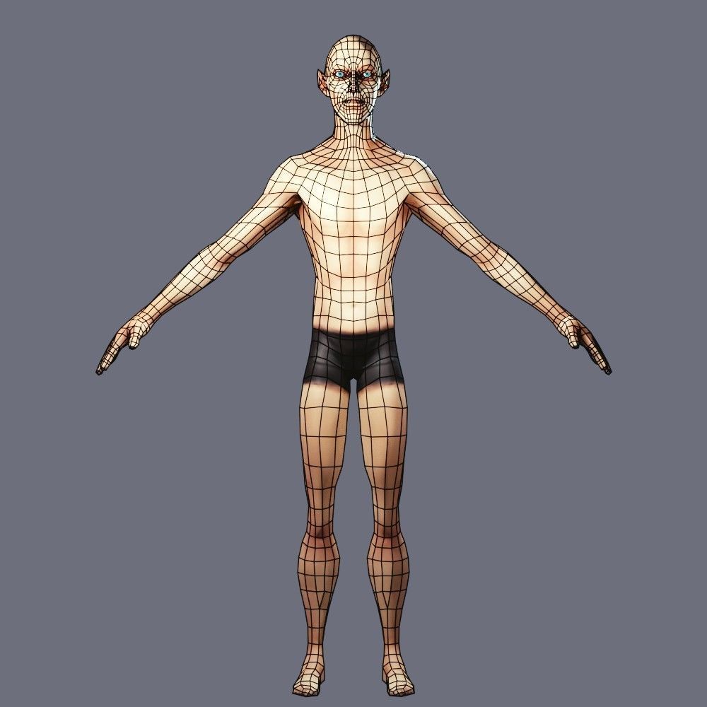 Classic Role Playing Races Low-poly 3D model_53