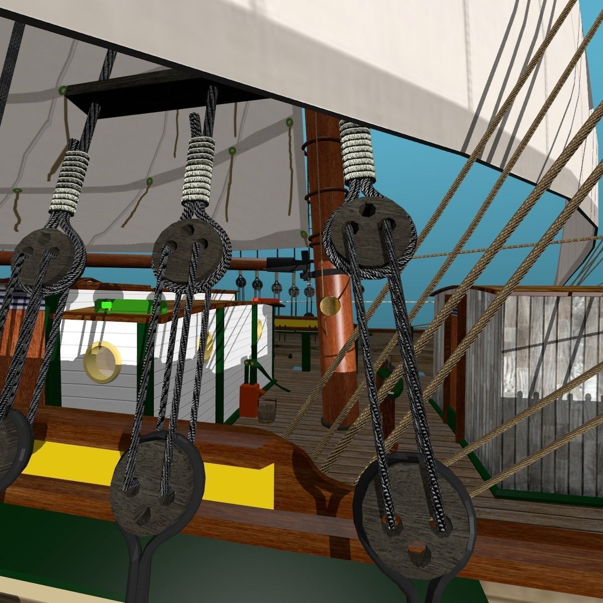 Brig Ship  J W Parker 1874 Brigantino Toscano 3D model_15