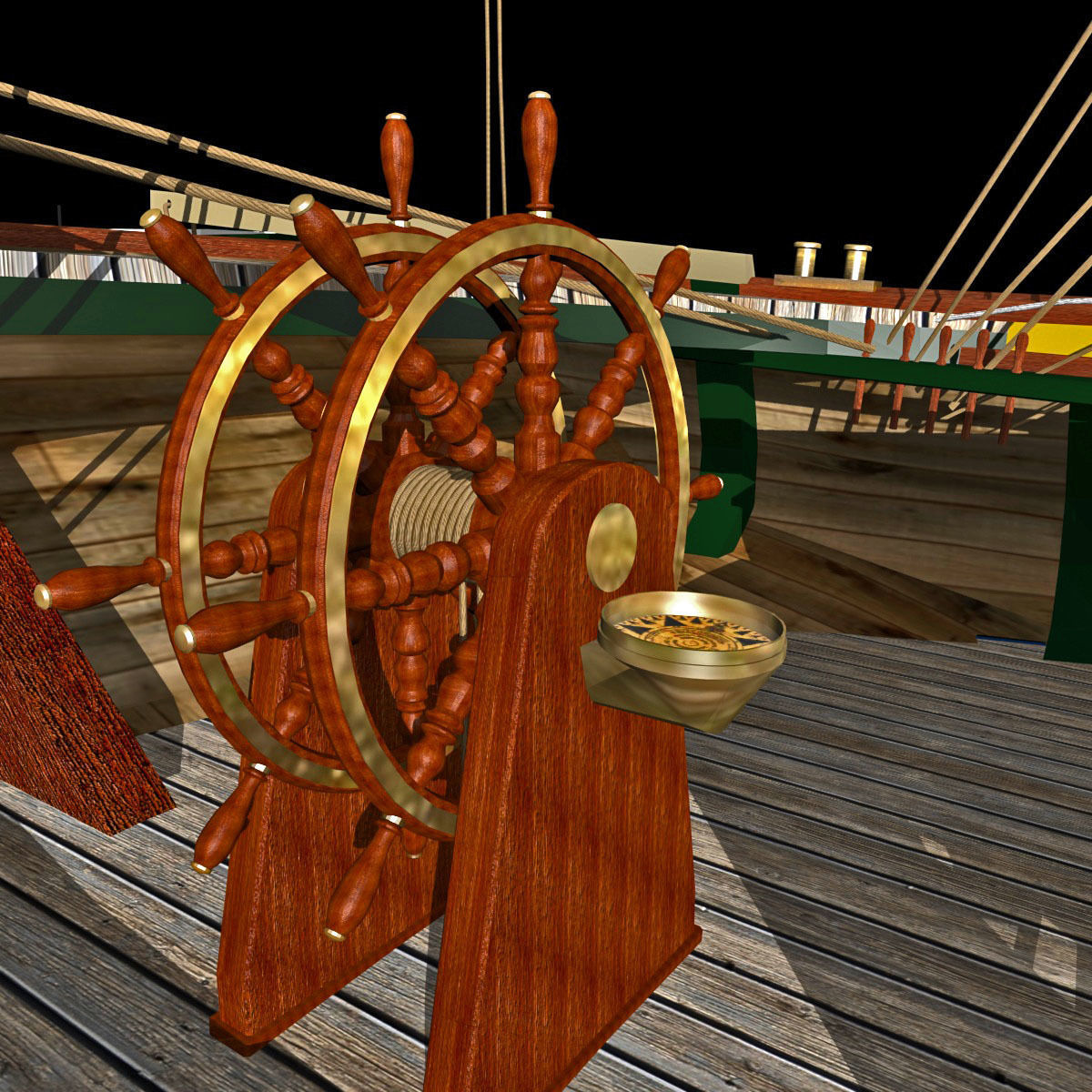 Brig Ship  J W Parker 1874 Brigantino Toscano 3D model_11