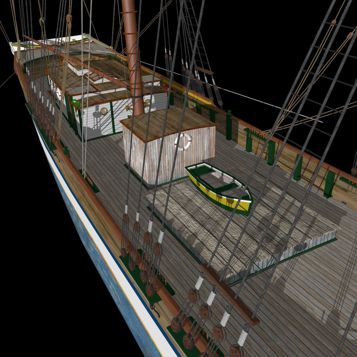 Brig Ship  J W Parker 1874 Brigantino Toscano 3D model_30