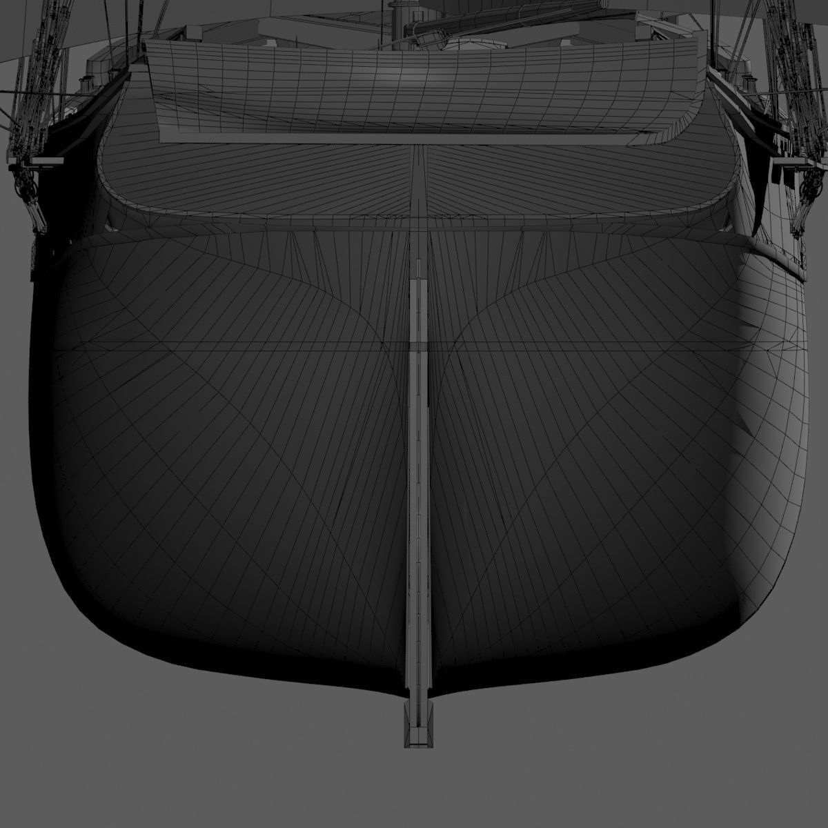 Brig Ship  J W Parker 1874 Brigantino Toscano 3D model_34