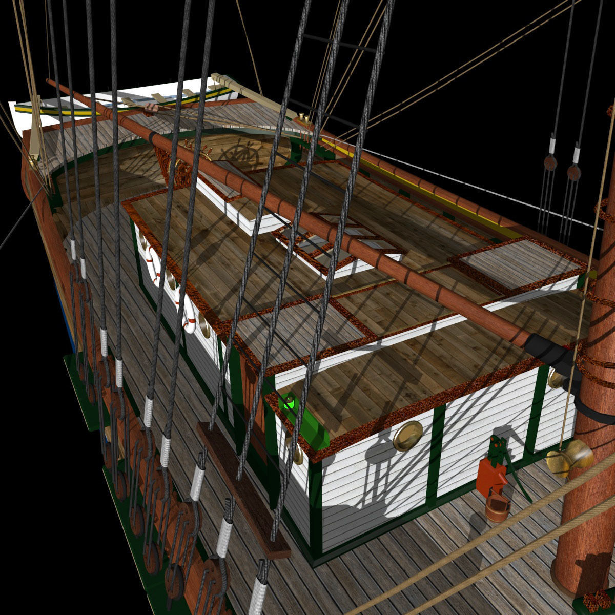 Brig Ship  J W Parker 1874 Brigantino Toscano 3D model_31