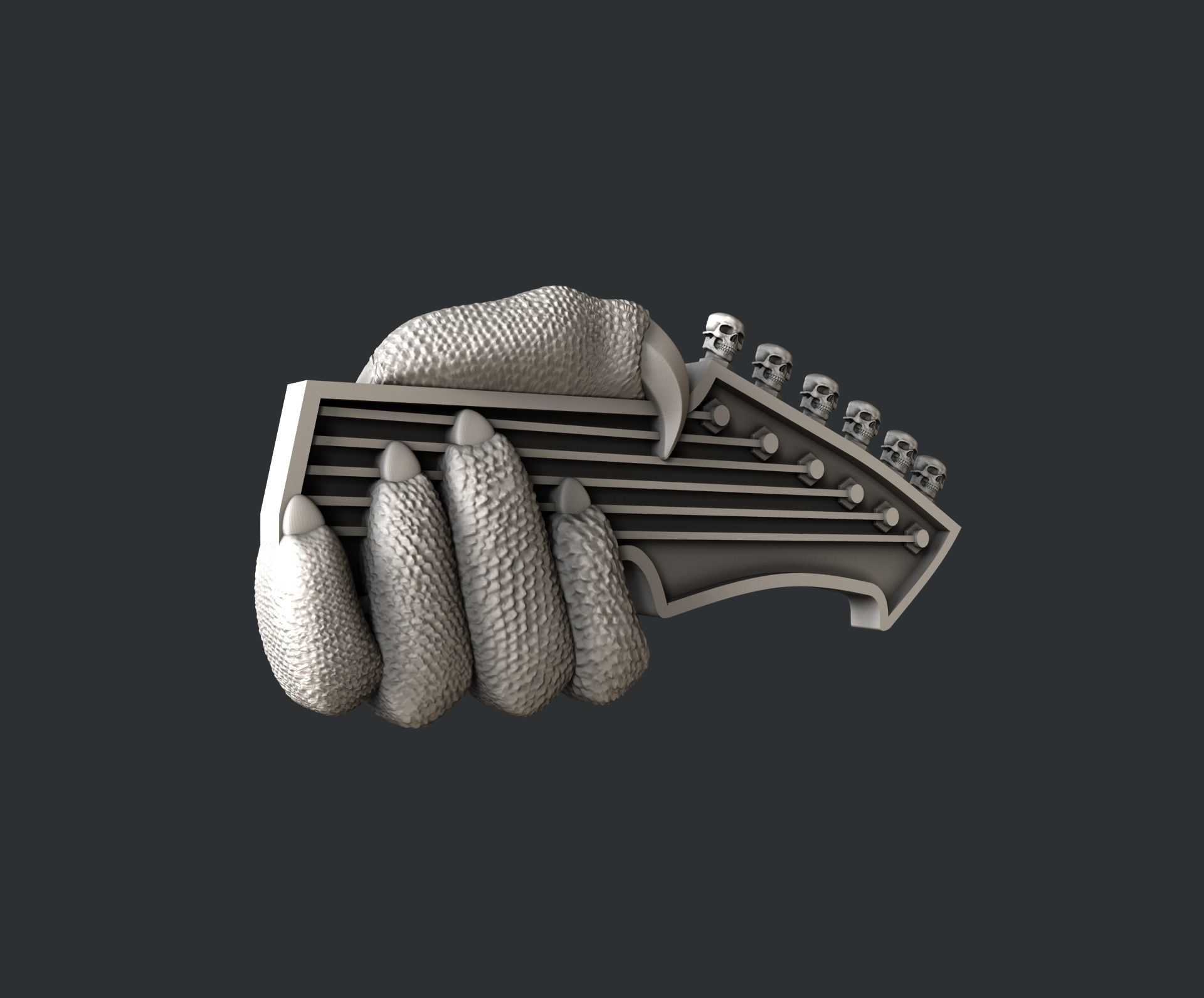 3d STL models for CNC guitar skull 3D model_2