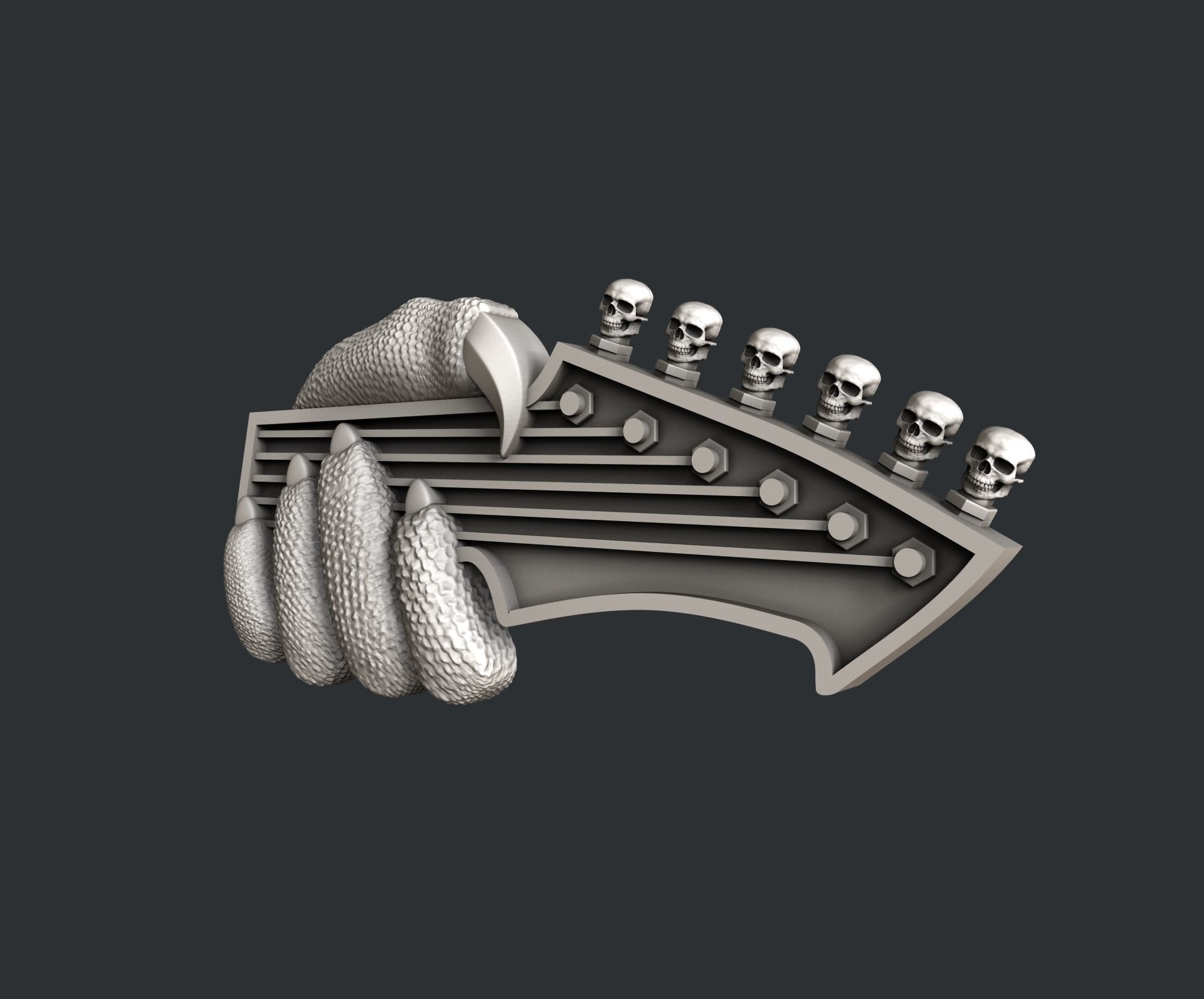3d STL models for CNC guitar skull 3D model_1
