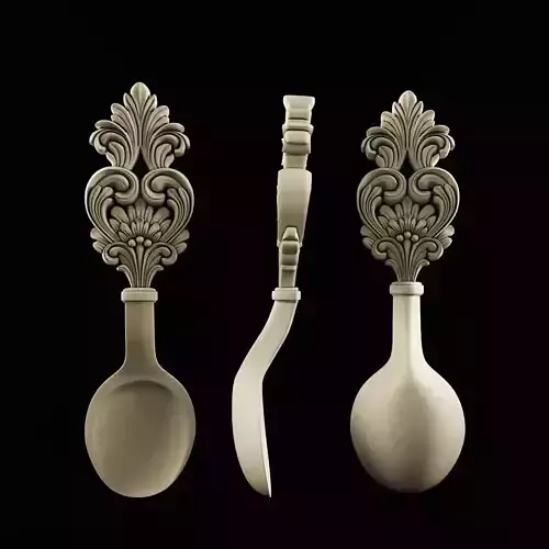3d STL models for CNC a spoon