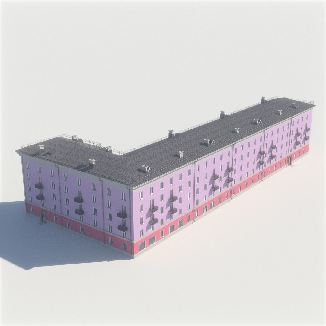 Soviet Russia houses 3D model_14