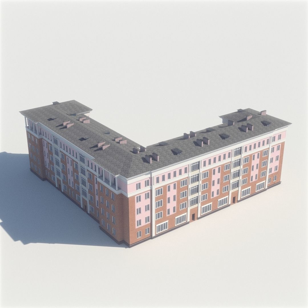 Soviet Russia houses 3D model_7