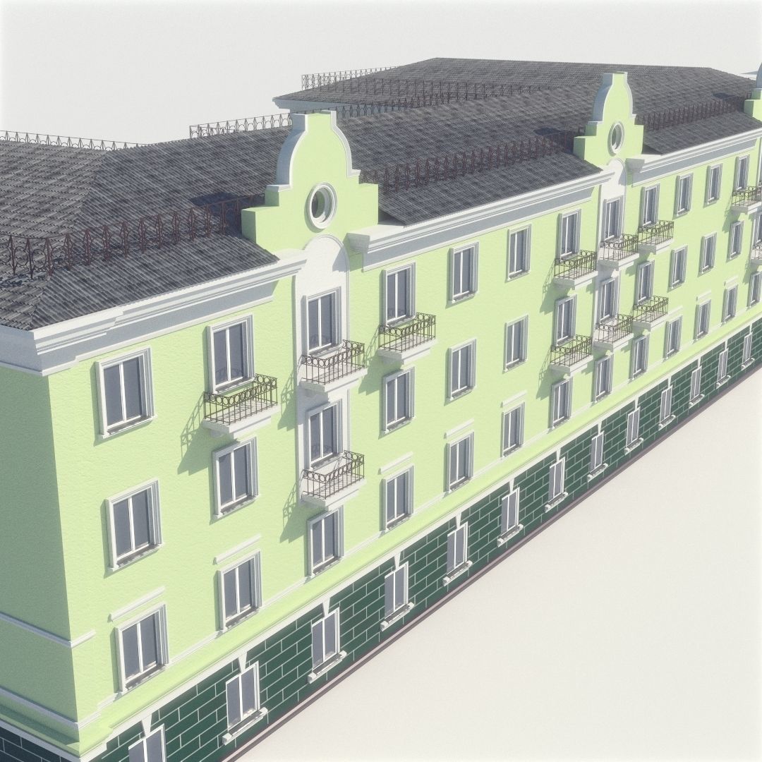 Soviet Russia houses 3D model_5