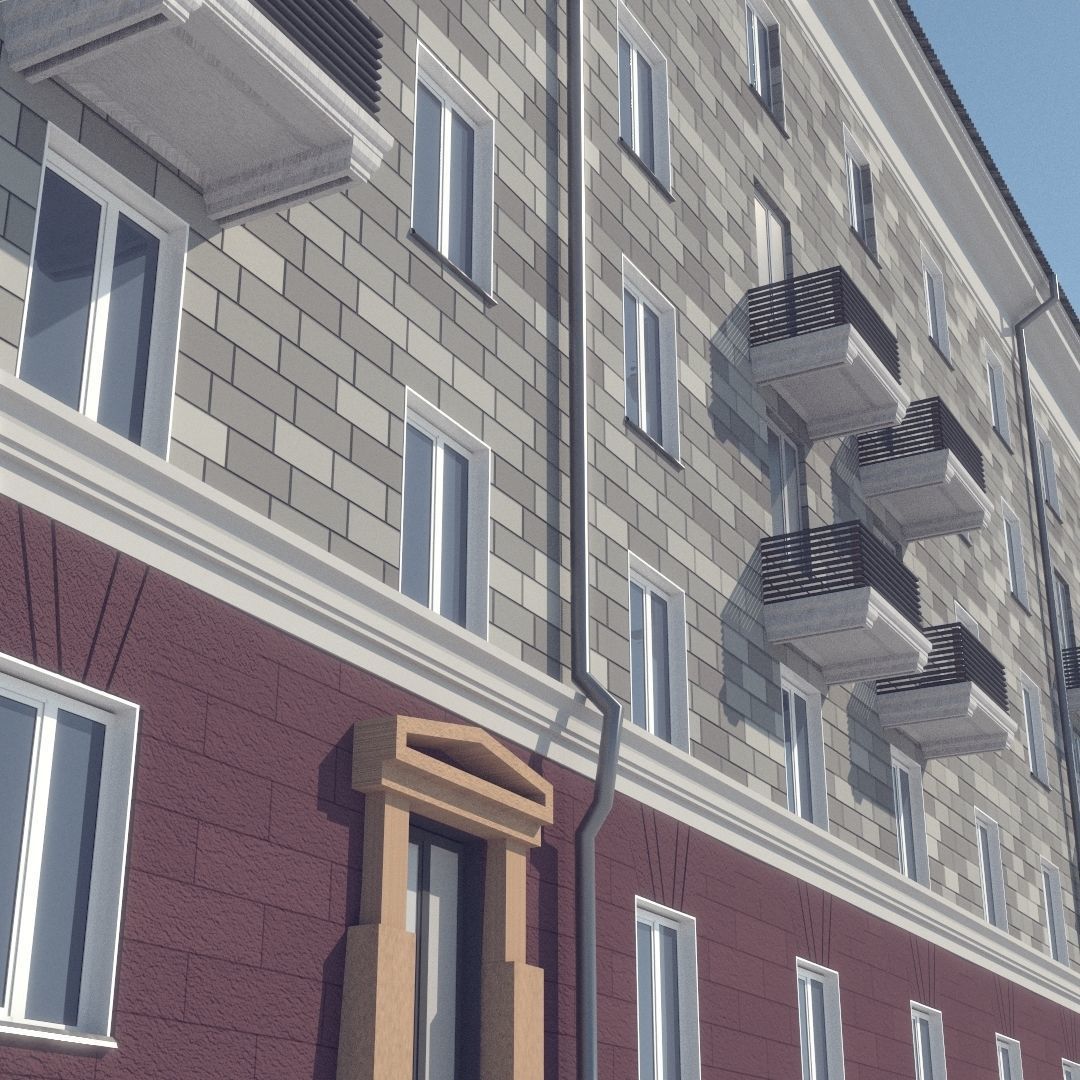 Soviet Russia houses 3D model_34