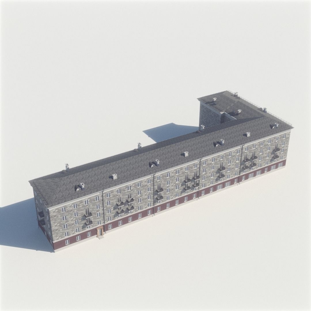 Soviet Russia houses 3D model_8
