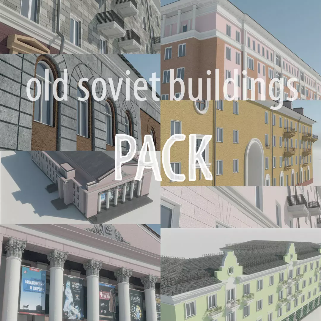 Soviet Russia houses 3D model_0
