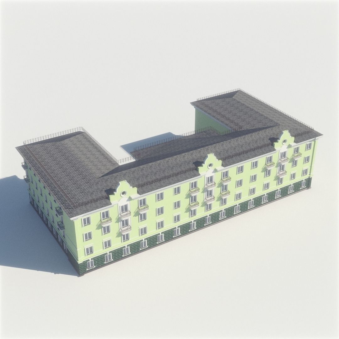 Soviet Russia houses 3D model_12
