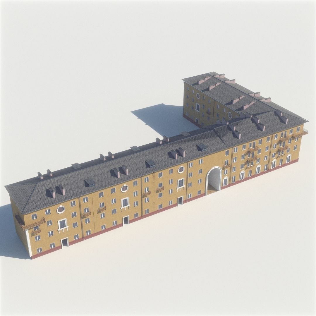 Soviet Russia houses 3D model_3