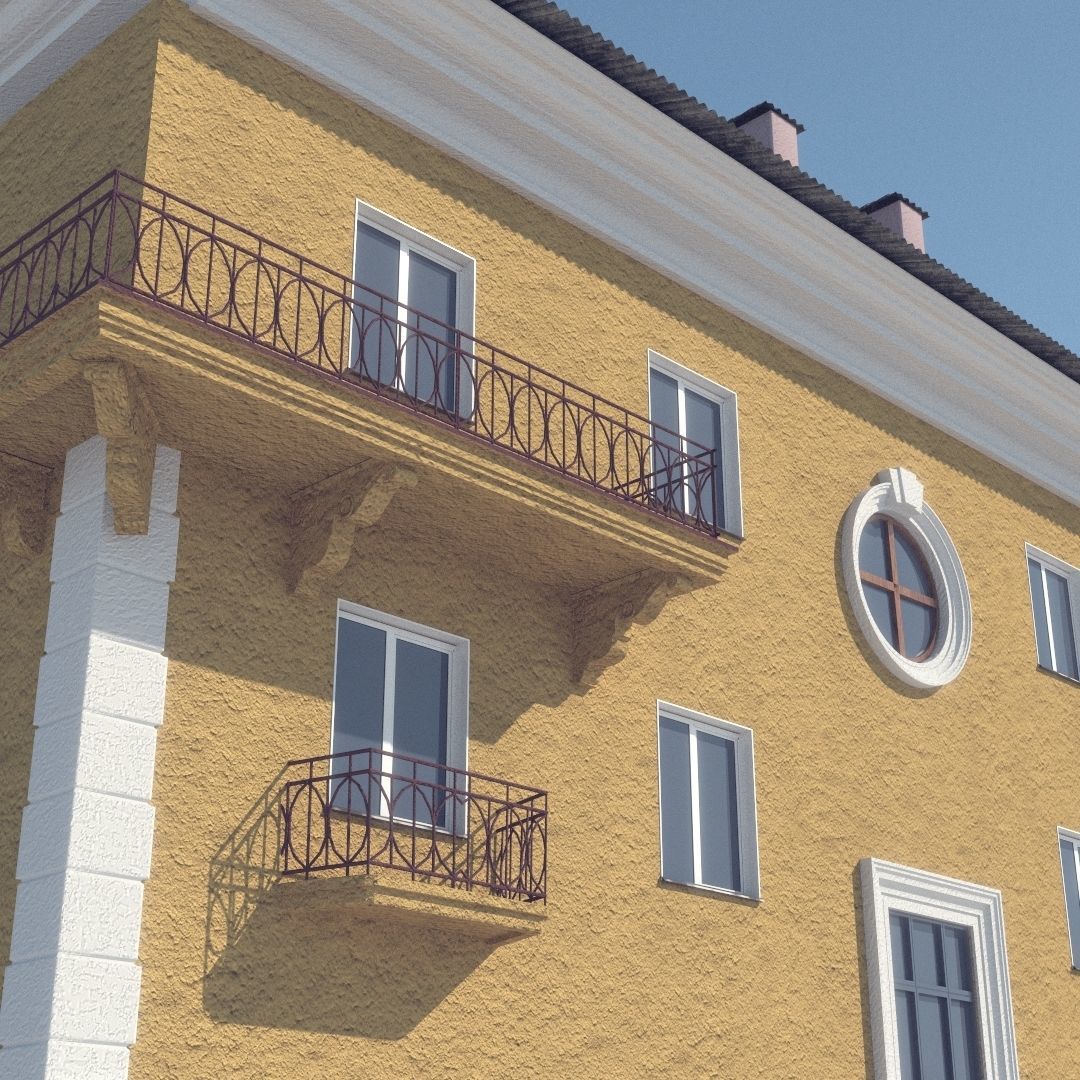 Soviet Russia houses 3D model_6