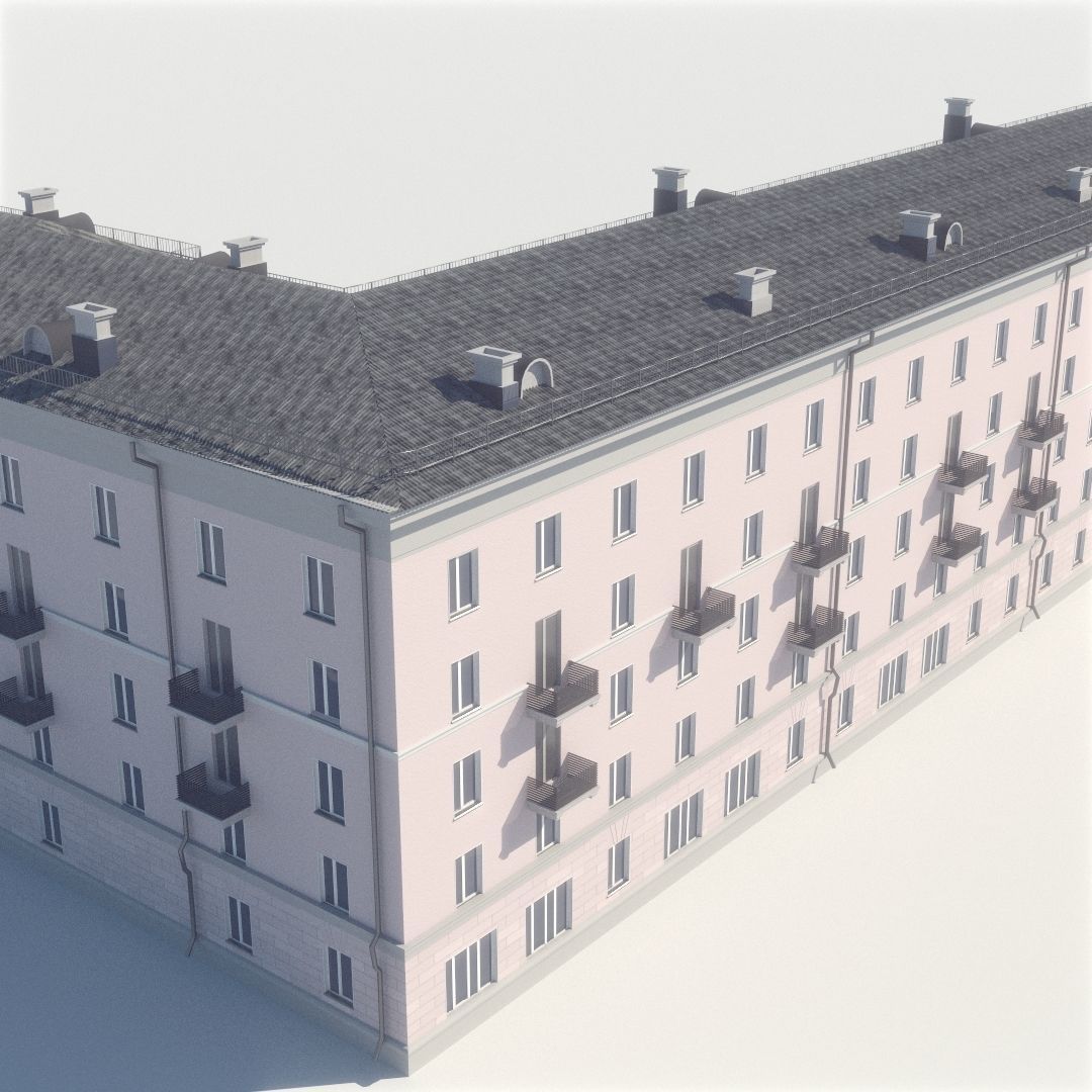 Soviet Russia houses 3D model_16