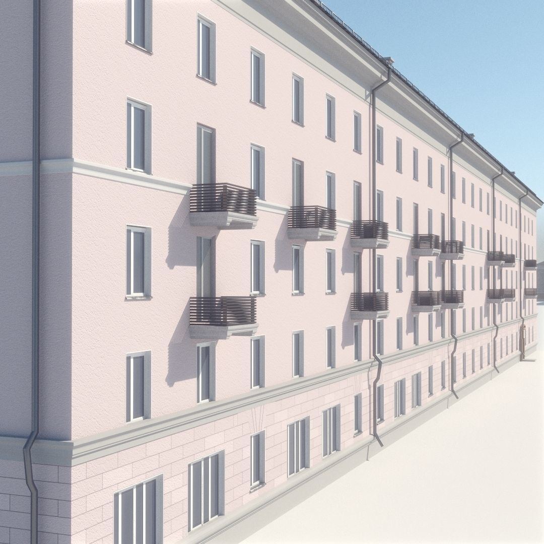 Soviet Russia houses 3D model_32