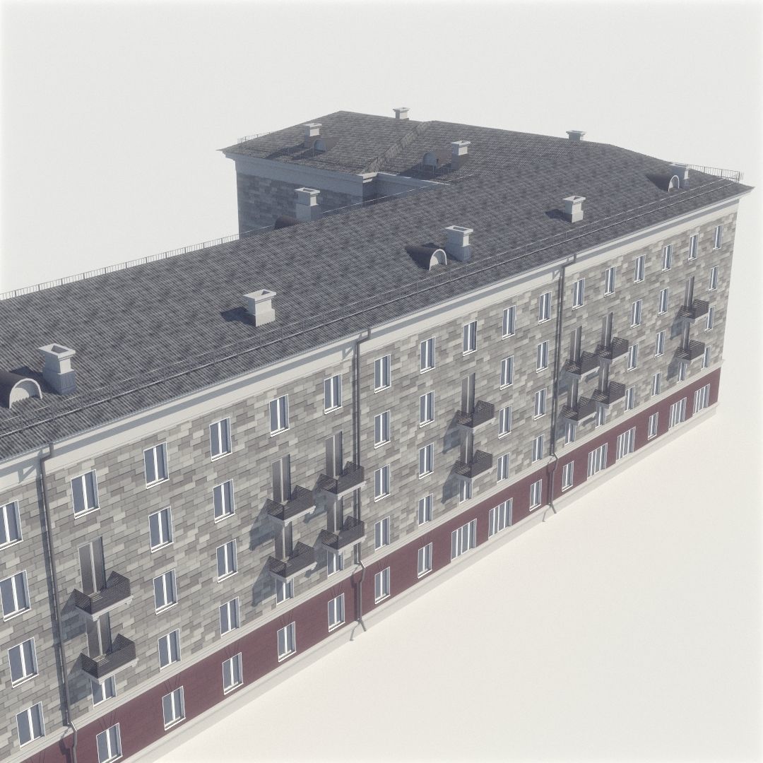 Soviet Russia houses 3D model_21