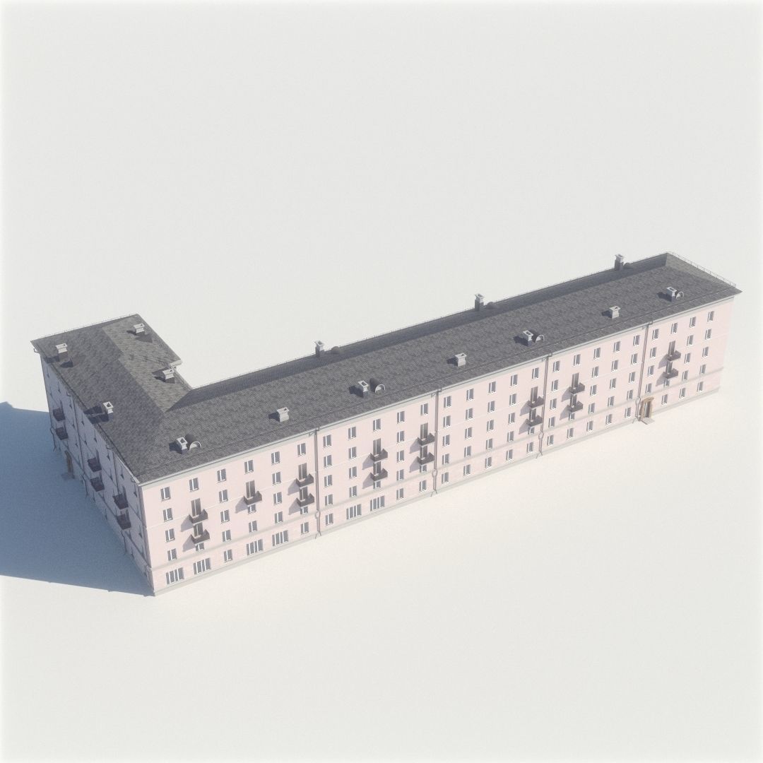 Soviet Russia houses 3D model_9