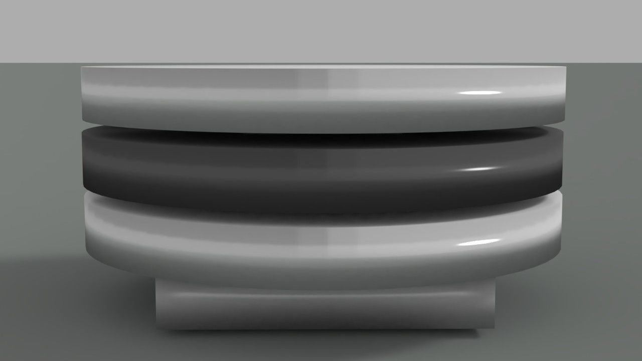 Modern round coffee table Low-poly 3D model_5