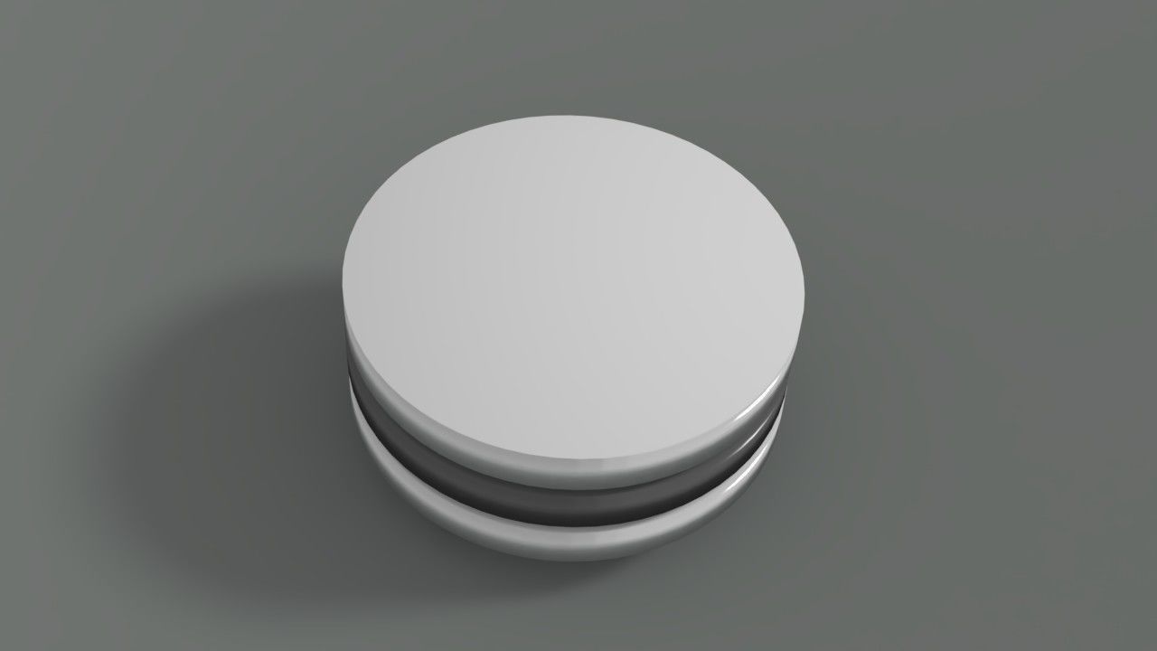 Modern round coffee table Low-poly 3D model_2