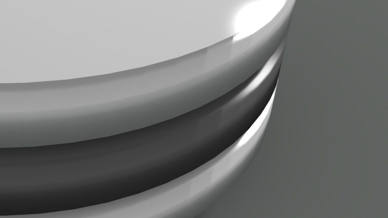 Modern round coffee table Low-poly 3D model_6