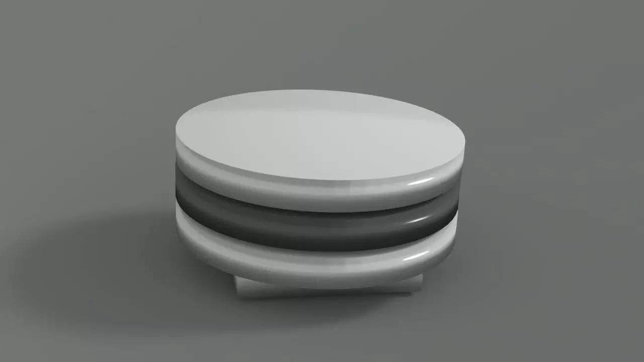 Modern round coffee table Low-poly 3D model_0