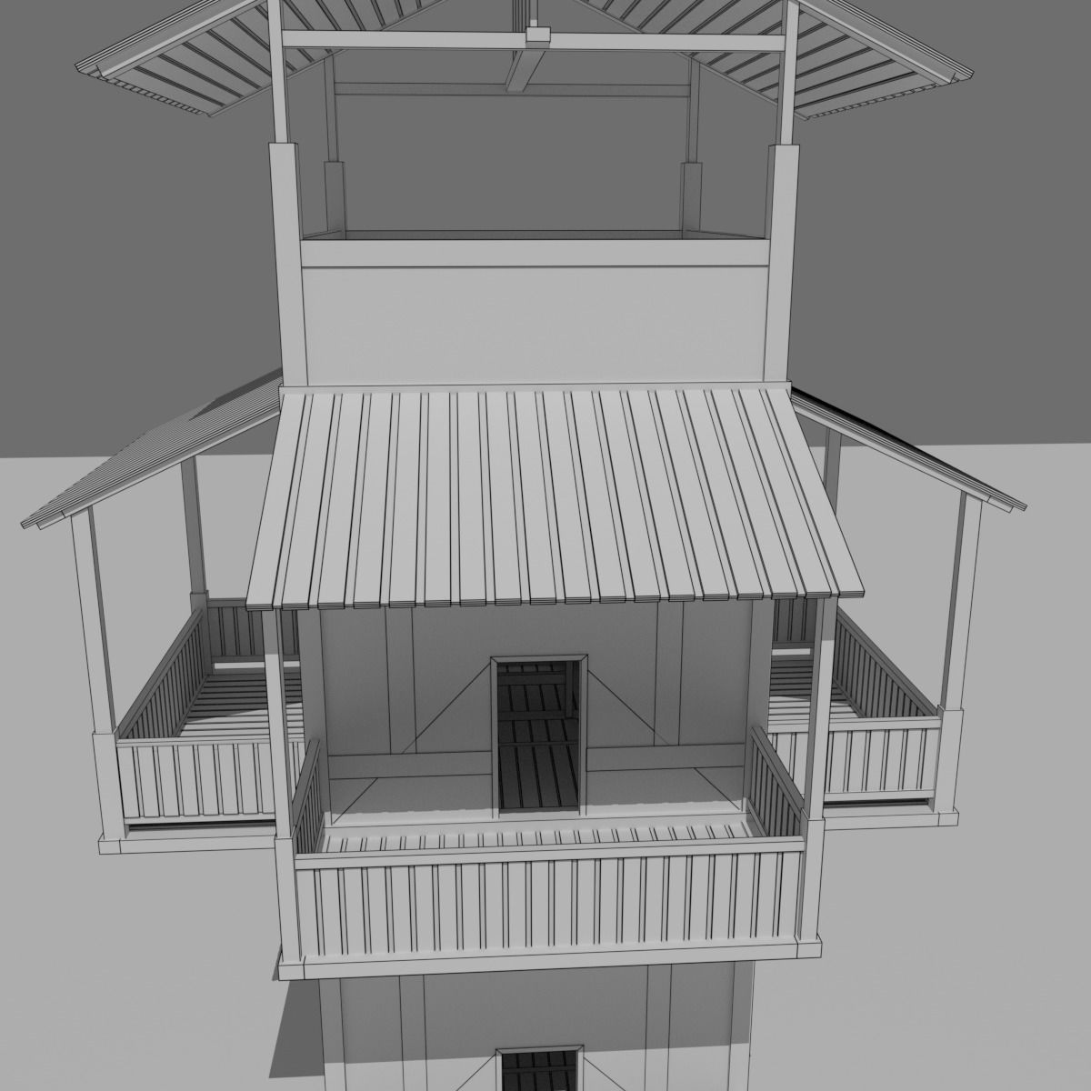 Roman Fantasy Watchtower Low-poly 3D model_12