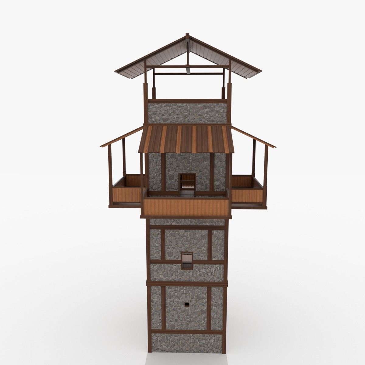 Roman Fantasy Watchtower Low-poly 3D model_4