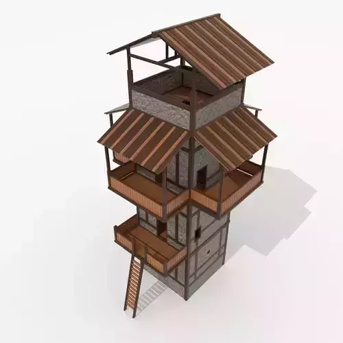 Roman Fantasy Watchtower Low-poly 3D model