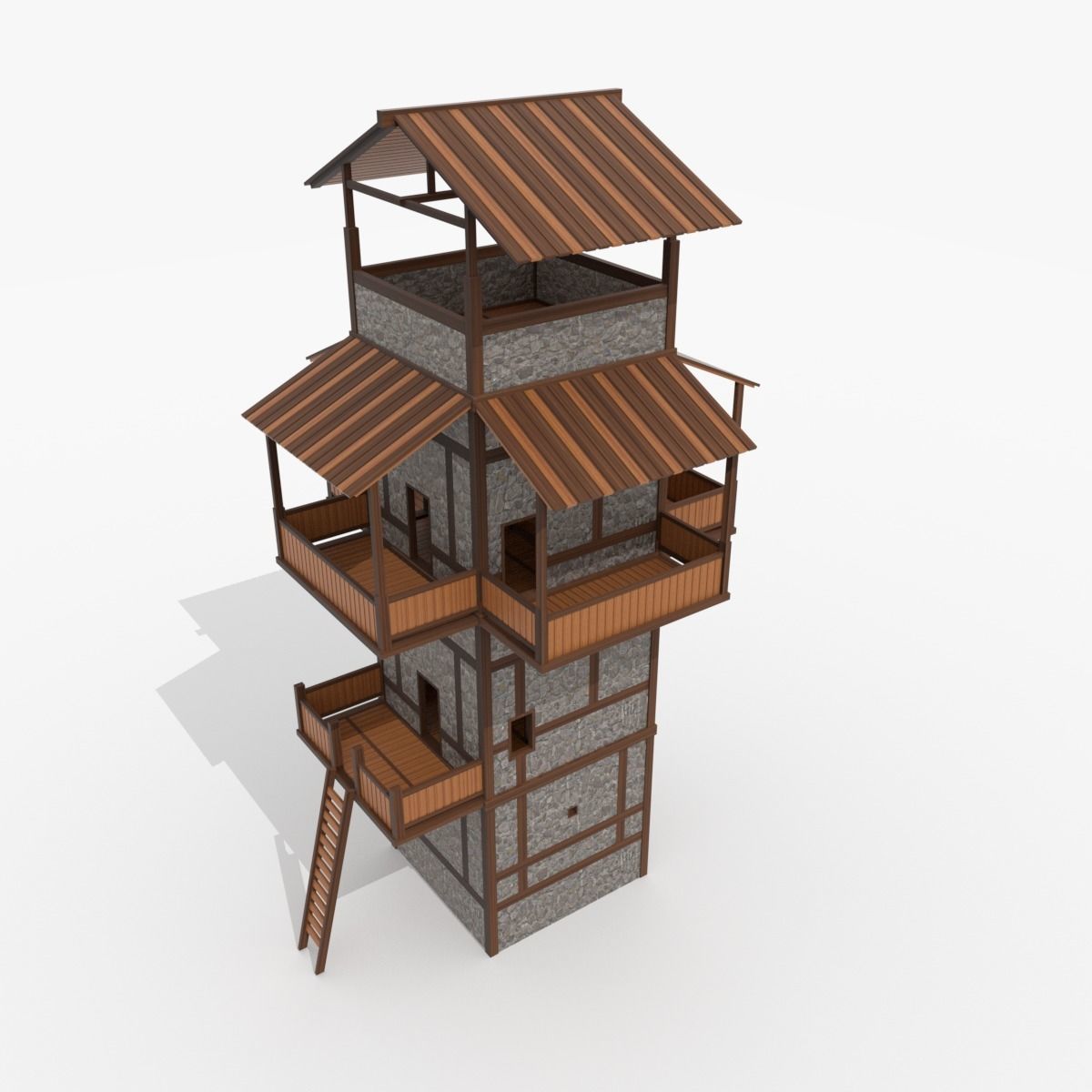 Roman Fantasy Watchtower Low-poly 3D model_1