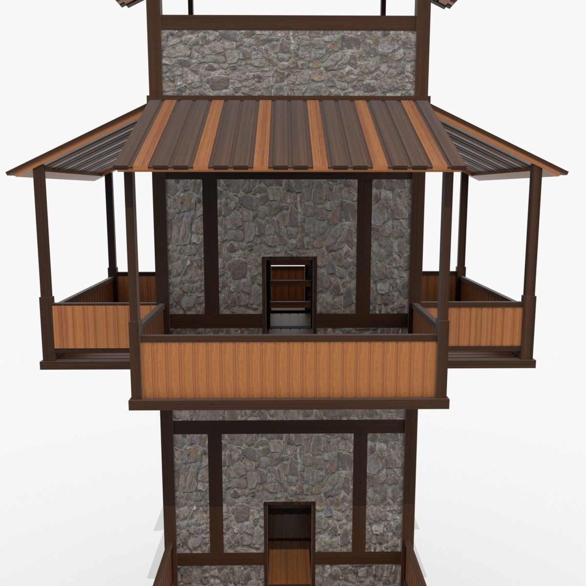 Roman Fantasy Watchtower Low-poly 3D model_6